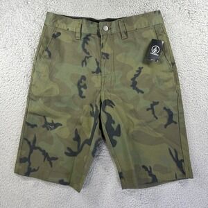 Volcom Shorts Mens 30 Green‎ Camo Chino Vmonty Stretch 22 Skate Military NEW